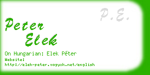 peter elek business card