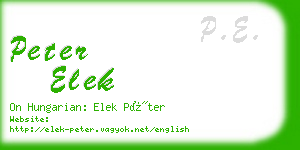 peter elek business card